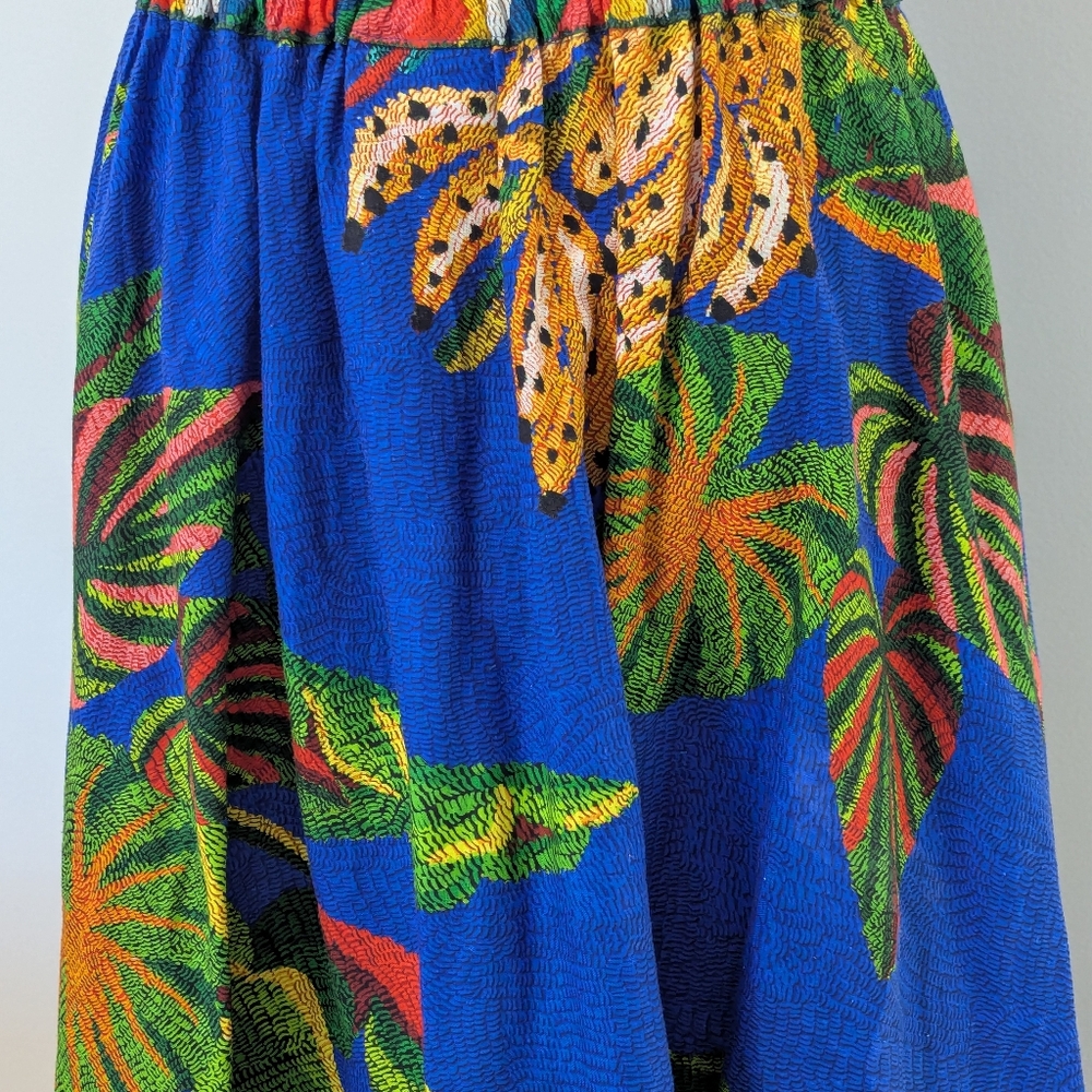 FARM Rio Blue Tropical-Print Midi Skirt - Picture 7 of 9